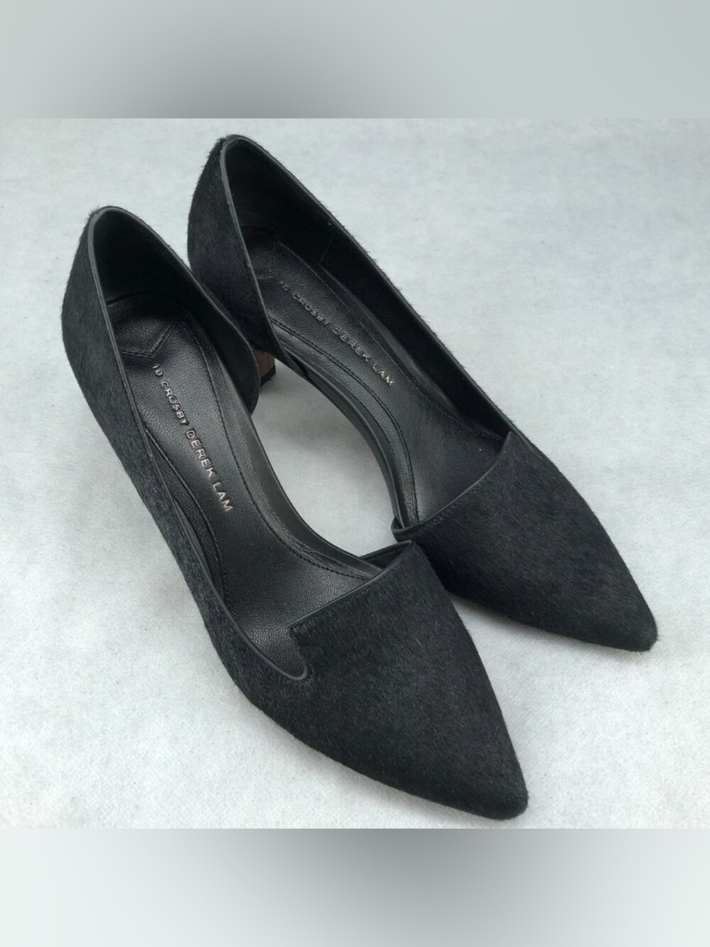 Derek Lam 10 Crosby Black Textured Pointed-Toe Pumps Size 7